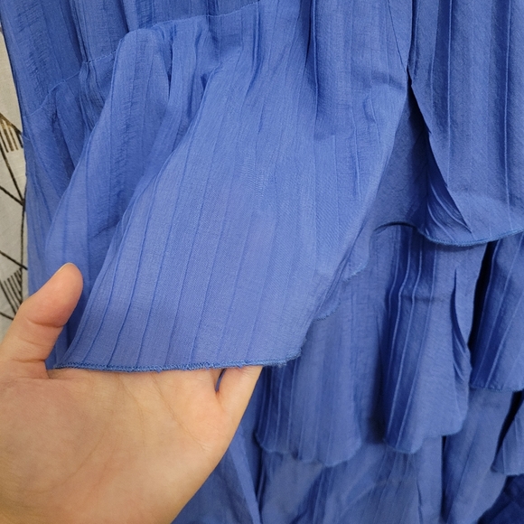 SOLD! EUC Blue tiered dress from Thailand, one size (see measurements below) - Picture 3 of 6